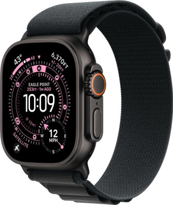 Apple Watch Ultra 3 LTE 49 мм (титановый корпус, черный/черный, текстильный ремешок размера S)