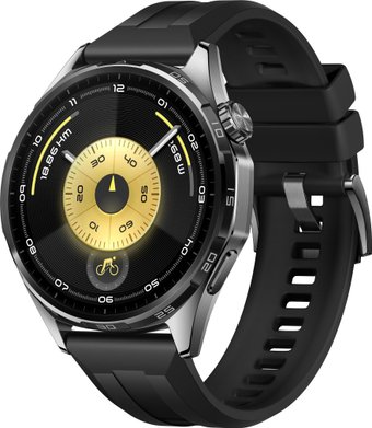 Huawei Watch GT 6 46 мм (черный, с черным силиконовым ремешком, международная версия)
