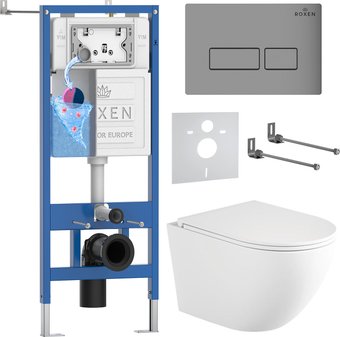 Roxen Antares Tornado Long в комплекте с инсталляцией StounFix Dual Fresh 6 в 1 868415 (кнопка: хром матовый матовая)